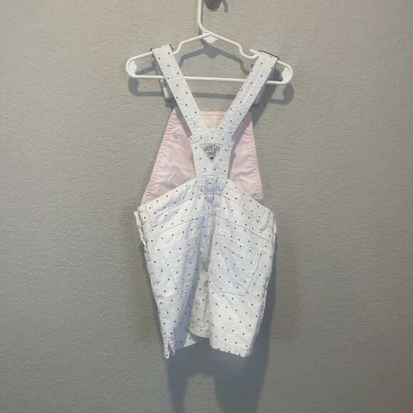 Naartjie Size 5-6 Denim Shortalls Overalls White Polka Dots Shorts - Picture 7 of 9